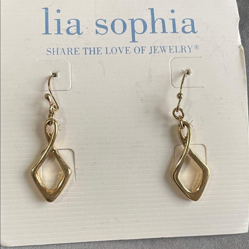 Lia Sophia Twisted Gold Earrings